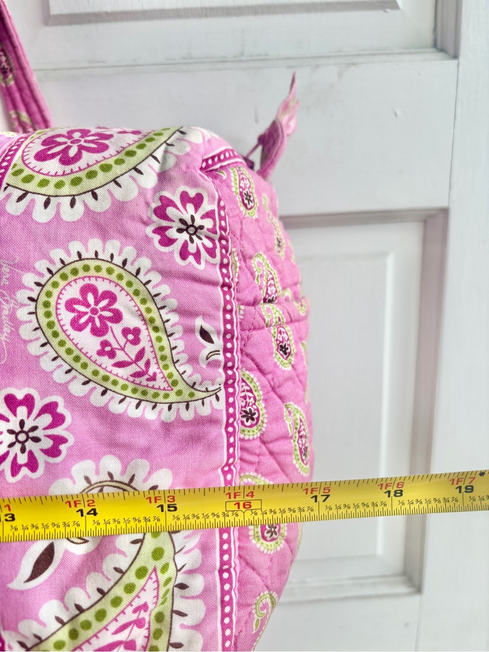 💖 Vera Bradley Bermuda Pink Small Duffel Bag Retired Paisley Print Quilted Y2K - Picture 7 of 11